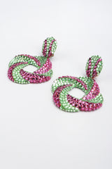 Recess Los Angeles Vintage Richard Kerr Purple Green 90s Swirled Hoop Earrings