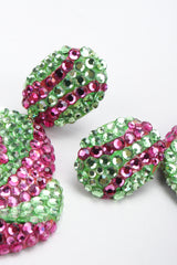 Recess Los Angeles Vintage Richard Kerr Purple Green 90s Swirled Hoop Earrings