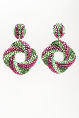 Recess Los Angeles Vintage Richard Kerr Purple Green 90s Swirled Hoop Earrings