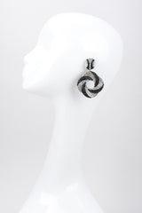 Recess Los Angeles Vintage Richard Kerr Swarovski Crystal Swirl Hoop Earrings