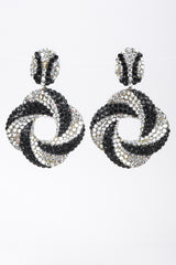 Recess Los Angeles Vintage Richard Kerr Swarovski Crystal Swirl Hoop Earrings