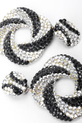 Recess Los Angeles Vintage Richard Kerr Swarovski Crystal Swirl Hoop Earrings