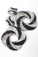 Recess Los Angeles Vintage Richard Kerr Swarovski Crystal Swirl Hoop Earrings