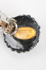 Recess Designer Consignment Vintage Richard Kerr Crystal Zebra Drop Earrings Los Angeles Resale Recycled