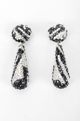 Recess Designer Consignment Vintage Richard Kerr Crystal Zebra Drop Earrings Los Angeles Resale Recycled