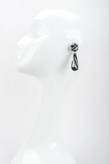 Recess Designer Consignment Vintage Richard Kerr Crystal Zebra Drop Earrings Los Angeles Resale Recycled