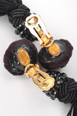 Recess Designer Consignment Vintage Richard Kerr Black Rhinestone Tassel Earrings Los Angeles Resale Recycled