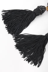 Recess Designer Consignment Vintage Richard Kerr Black Rhinestone Tassel Earrings Los Angeles Resale Recycled