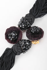 Recess Designer Consignment Vintage Richard Kerr Black Rhinestone Tassel Earrings Los Angeles Resale Recycled