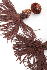 Recess Designer Consignment Vintage Richard Kerr Chocolate Rhinestone Tassel Earrings Los Angeles Resale Recycled