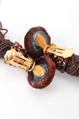 Recess Designer Consignment Vintage Richard Kerr Chocolate Rhinestone Tassel Earrings Los Angeles Resale Recycled