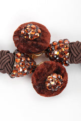 Recess Designer Consignment Vintage Richard Kerr Chocolate Rhinestone Tassel Earrings Los Angeles Resale Recycled