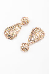 Recess Los Angeles Vintage Richard Kerr Crystal Champagne Fat Teardrop Earrings