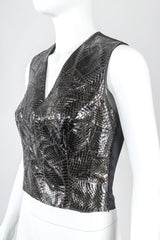 Recess Designer Consignment Vintage Richard Tyler Sleeveless Snake Shell Top Vest Los Angeles Resale