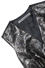 Recess Designer Consignment Vintage Richard Tyler Sleeveless Snake Shell Top Vest Los Angeles Resale