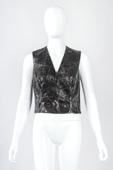 Recess Designer Consignment Vintage Richard Tyler Sleeveless Snake Shell Top Vest Los Angeles Resale