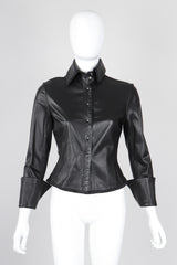 Recess Los Angeles Vintage Richard Tyler Kid Leather Folded Cuff Shirt