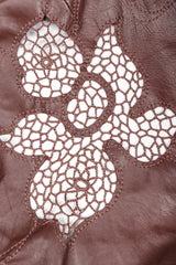 Recess Designer Consignment Vintage Richard Tyler Leather Crochet Butterfly Top Los Angeles Resale