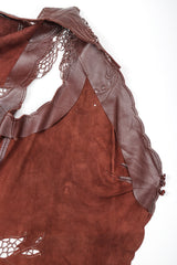 Recess Designer Consignment Vintage Richard Tyler Leather Crochet Butterfly Top Los Angeles Resale