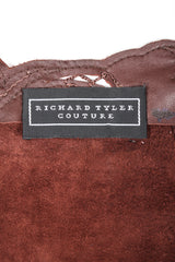 Recess Designer Consignment Vintage Richard Tyler Leather Crochet Butterfly Top Los Angeles Resale