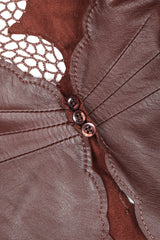 Recess Designer Consignment Vintage Richard Tyler Leather Crochet Butterfly Top Los Angeles Resale