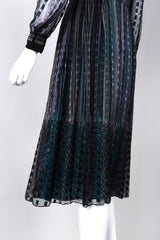 Recess Los Angeles Vintage Richilene Silk Chiffon Purple Teal Dress