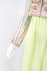 Recess Los Angeles Vintage Richilene Embellished Bead Sequin Stripe Cotton Candy Dress & Jacket Set