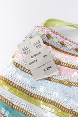 Recess Los Angeles Vintage Richilene Embellished Bead Sequin Stripe Cotton Candy Dress & Jacket Set