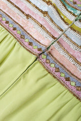 Recess Los Angeles Vintage Richilene Embellished Bead Sequin Stripe Cotton Candy Dress & Jacket Set