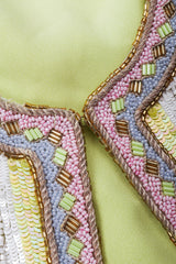 Recess Los Angeles Vintage Richilene Embellished Bead Sequin Stripe Cotton Candy Dress & Jacket Set