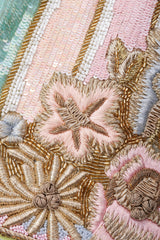 Recess Los Angeles Vintage Richilene Embellished Bead Sequin Stripe Cotton Candy Dress & Jacket Set