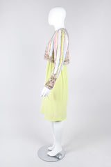 Recess Los Angeles Vintage Richilene Embellished Bead Sequin Stripe Cotton Candy Dress & Jacket Set