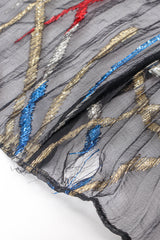 Vintage Richilene Pleated Silk Lamé Swirl Gown flaw at Recess Los Angeles