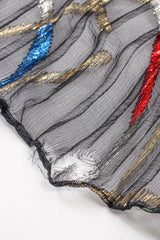 Vintage Richilene Pleated Silk Lamé Swirl Gown flaw at Recess Los Angeles