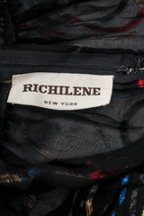 Vintage Richilene Pleated Silk Lamé Swirl Gown label at Recess Los Angeles