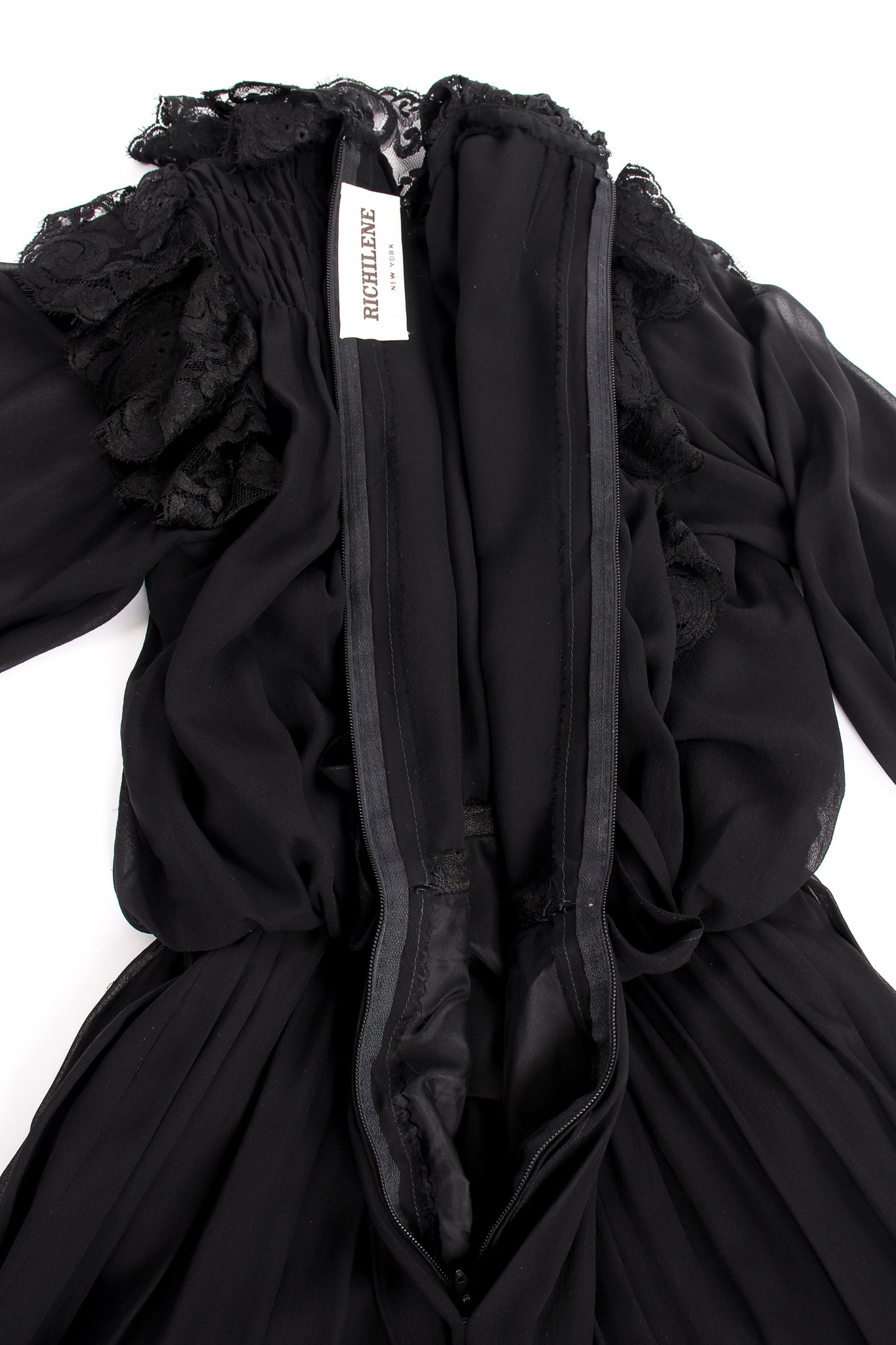 Vintage Richilene Lace Trim Prairie Dress back zip at Recess Los Angeles