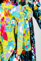 Vintage Rickie Freeman for Teri Jon Floral Batwing Dress on Mannequin sash tie at Recess