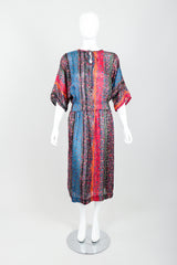 Vintage Robert Janan Floral Stripe Chiffon Dress on Mannequin front at Recess Los Angeles