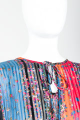 Vintage Robert Janan Floral Stripe Chiffon Dress on Mannequin neckline at Recess Los Angeles