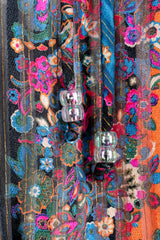 Vintage Robert Janan Floral Stripe Chiffon Dress tie detail at Recess Los Angeles