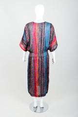 Vintage Robert Janan Floral Stripe Chiffon Dress on Mannequin back at Recess Los Angeles