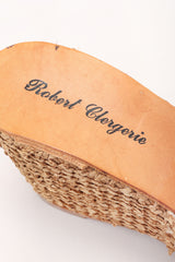 Recess Los Angeles Designer Consignment Resale Recycle Vintage Robert Clergerie Platform Raffia Straw Wedge Clogs Mules