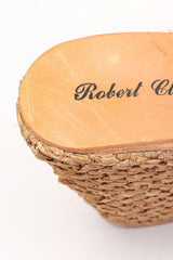 Recess Los Angeles Designer Consignment Resale Recycle Vintage Robert Clergerie Platform Raffia Straw Wedge Clogs Mules