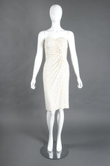 Recess Designer Consignment Vintage Robert-David Morton Diamonds & Pearls Embellished Cocktail Wedding Bridal Rehearsal Dress Los Angeles Resale