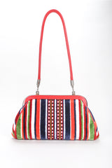 Recess Designer Consignment Vintage Roberta Di Camerino Velvet Striped Slim Frame Bag Los Angeles Resale
