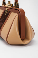 Recess Los Angeles Vintage Roberta Di Camerino Signature Leather & Velvet Mini Bagonghi Bag