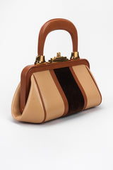 Recess Los Angeles Vintage Roberta Di Camerino Signature Leather & Velvet Mini Bagonghi Bag
