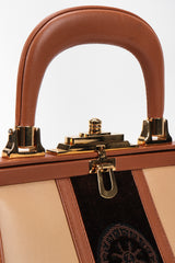 Recess Los Angeles Vintage Roberta Di Camerino Signature Leather & Velvet Mini Bagonghi Bag