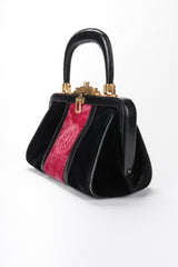 Recess Los Angeles Vintage Robera Di Camerino Signature Velvet Black Red Mini Bagonghi Bag