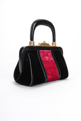 Recess Los Angeles Vintage Robera Di Camerino Signature Velvet Black Red Mini Bagonghi Bag